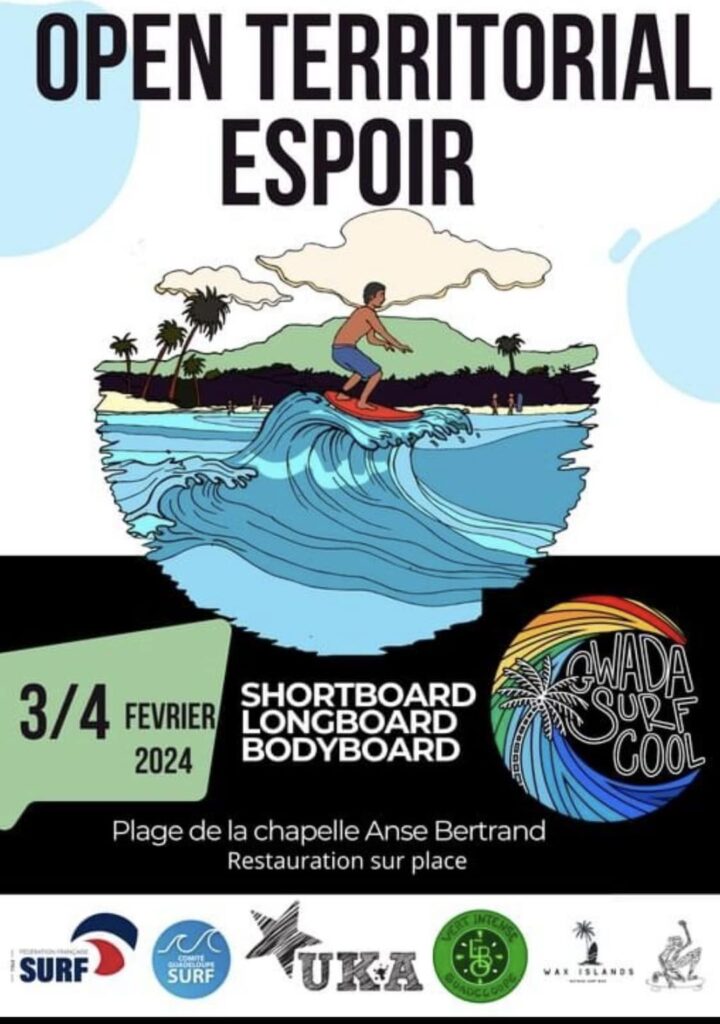 Noé MILLOT du Spirit Surf Club fait une belle performance en Guadeloupe sur l’étape organisée par le Gwada Surf Cool sur le spot de la chapelle à Anse Bertrand,